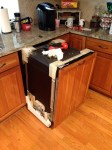 Dishwasher out from counter
